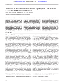 Inhibition of &beta;-TrcP&ndash;dependent ubiquitination of p53 by HIV