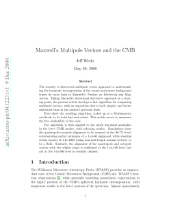 Maxwell`s Multipole Vectors and the CMB