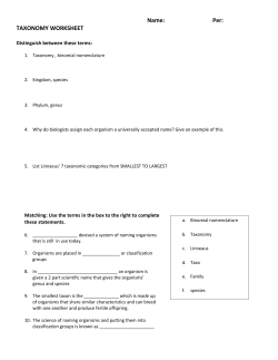 binomial nomenclature ws binomial etc 1314