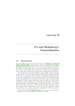 Chapter 3: V2 and Holmberg`s Generalization