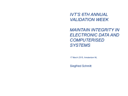 SESSION 8 Maintain Integrity in Electronic Data and