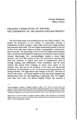 the experience of the queens english project