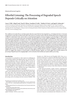 Effortful Listening - Cognition and Brain Sciences Unit