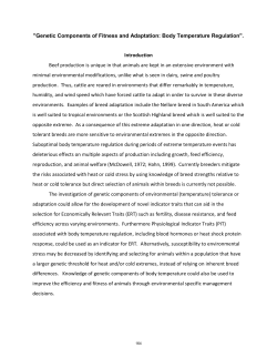 "Genetic Components of Fitness and Adaptation: Body Temperature