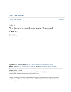 The Second Amendment in the Nineteenth Century