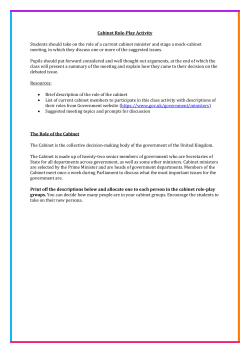 Cabinet Role-Play Activity Students should take on the role of a
