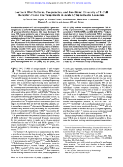 Southern Blot Patterns, Frequencies, and Junctional