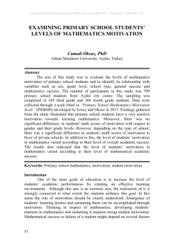 examining primary school students` levels of mathematics motivation