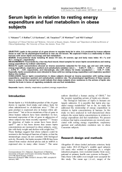 Serum leptin in relation to resting energy expenditure and
