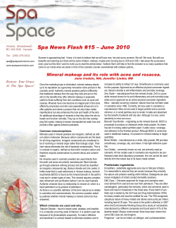 Spa News Flash #15 &ndash; June 2010
