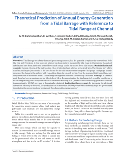 Theoretical Prediction of Annual Energy Generation from a Tidal
