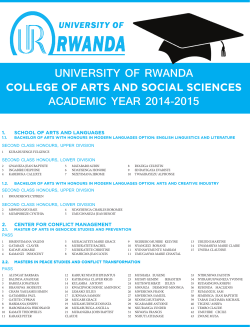UNIVERSITY OF RWANDA ACADEMIC YEAR 2014-2015