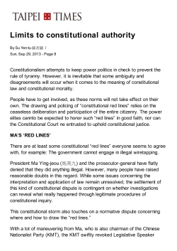 Limits to constitutional authority