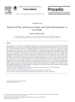 Patterns of Play Activities in Autism and Typical