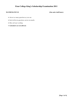 Maths B - Eton College