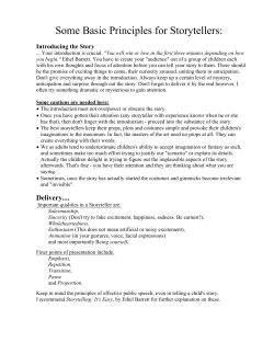 Some Basic Principles for Storytellers