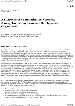 An Analysis of Communication Networks Among Tampa Bay