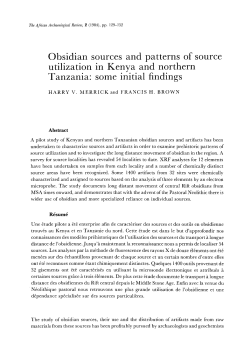 Obsidian sources and patterns of source utilization in Kenya and