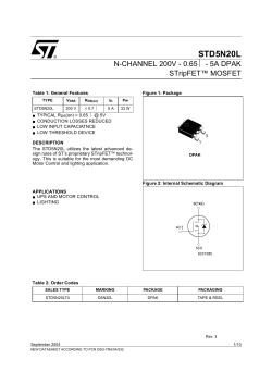 N-channel 200V - 0.65 - 5A DPAK STripFET&trade; MOSFET