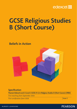 Specification - GCSE RS Spec B (short course) - Edexcel