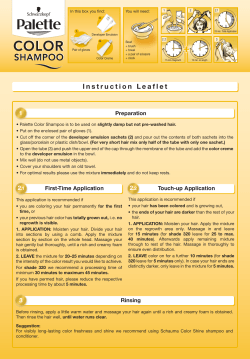 Instruction Leaflet - Schwarzkopf palette