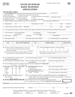 State of Hawaii Basic Business Application