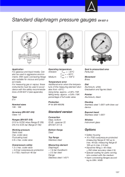 Standard diaphragm pressure gauges EN 837-3