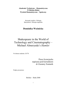 Shakespeare in the world of cinematography