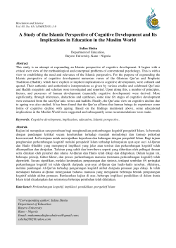 A Study of the Islamic Perspective of Cognitive Development and Its