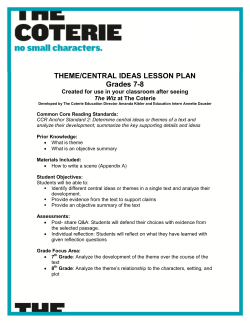 THEME/CENTRAL IDEAS LESSON PLAN Grades 7-8