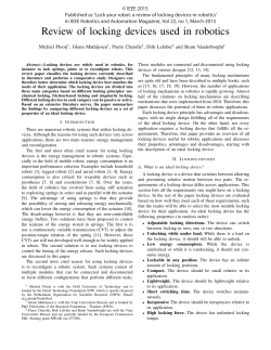 Review of locking devices used in robotics