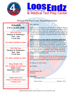 CNA Registration Packet