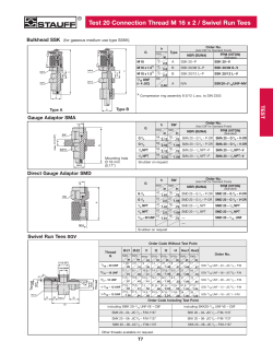 Test 20 Connection Thread M 16 x 2 / Swivel Run Tees