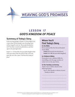 lesson 17 god`s kingdom of peace - St. Thomas Episcopal Church