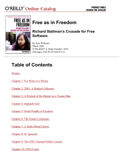 O`Reilly Free as in Freedom