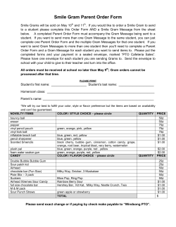 Smile Gram Parent Order Form