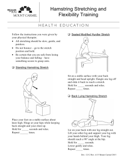 Hamstring Stretching and Flexibility Training