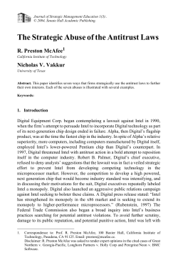 The Strategic Abuse of the Antitrust Laws