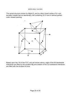 Page 20 of 20. The spinel structure shown by MgAl2O4 and by other