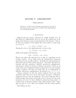 Lecture 14 - Linearization