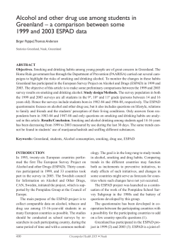 Alcohol and other drug use among students in Greenland