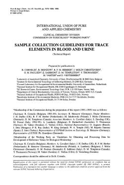sample collection guidelines for trace elements in blood and urine