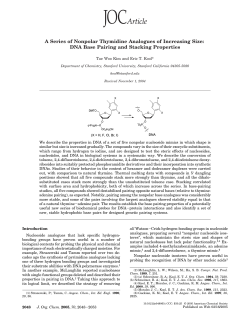 A Series of Nonpolar Thymidine Analogues of Increasing Size: DNA