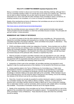 Role of a Committee Member - SOAS University of London