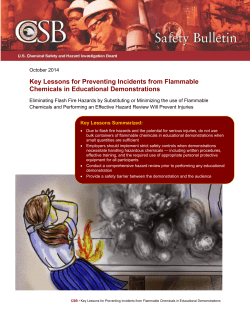 FINAL REPORT: Key Lessons for Preventing Incidents from