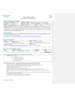Course Number: SPC 1017 - Palm Beach State College