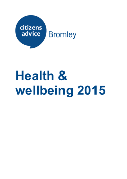 to read our Health and Well-Being in Bromley Report 2015
