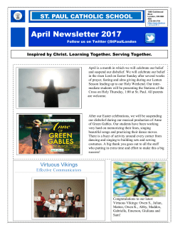 April Newsletter 2017 - London District Catholic School Board