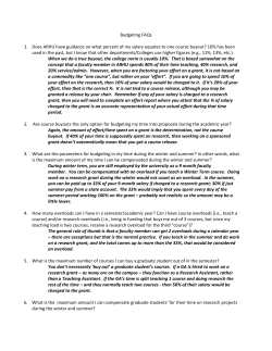 Budgeting FAQs 1. Does ARHU have guidance on what percent of