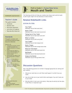 Mouth and Teeth - KidsHealth in the Classroom